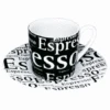 Konitz 3oz Writing Espresso Cup And Saucer In Black
