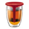 Bodum 12oz Tea For One With Strainer In Red -Gaggia Store 5400 original bodum 12oz tea for one with strainer red 4