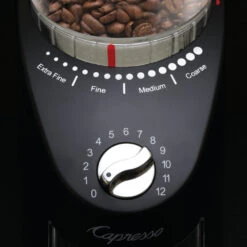 Capresso Infinity Plus Conical Burr Coffee Grinder In Black -Gaggia Store 570.01InfinityPlusDialHR