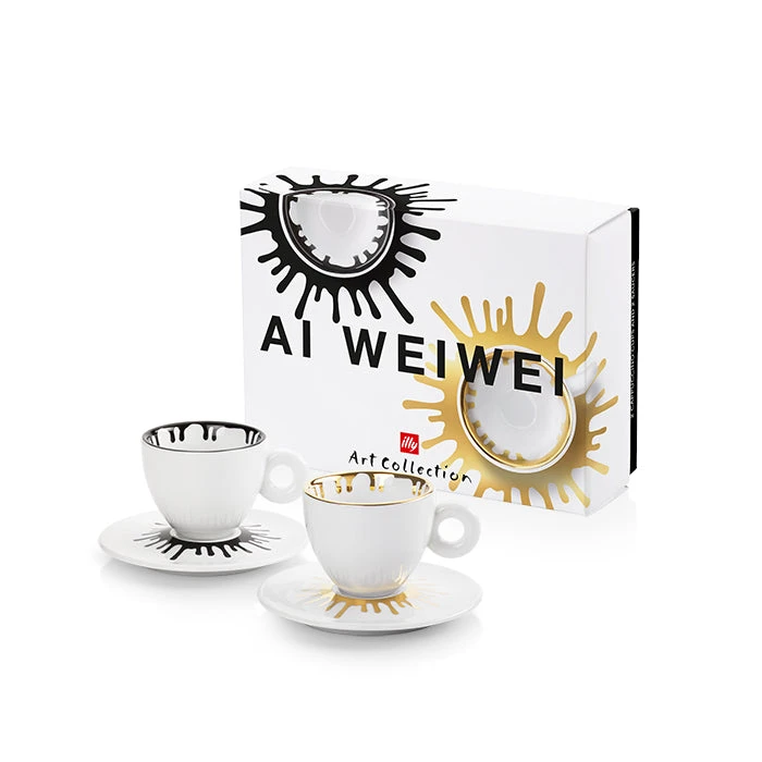 Illy Art Collection Ai Weiwei Set Of 2 Cappuccino Cups 3 Illy Art Collection Ai Weiwei Set Of 2 Cappuccino Cups