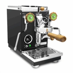 Profitec Pro 400 Espresso Machine In Matte Black With Flow Control And Olive Wood -Gaggia Store Black Olive Green FC