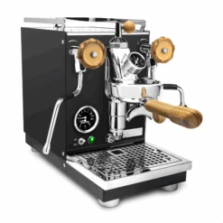 Profitec Pro 400 Espresso Machine In Matte Black With Flow Control And Olive Wood -Gaggia Store Black Olive Orange FC