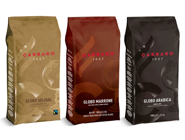 Caffe Carraro Globo Whole Bean Espresso Sampler 3 Caffe Carraro Globo Whole Bean Espresso Sampler