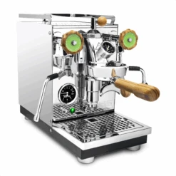 Profitec Pro 400 Espresso Machine With Flow Control And Olive Wood -Gaggia Store Chrome Olive Green FC