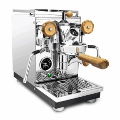 Profitec Pro 400 Espresso Machine With Flow Control And Olive Wood -Gaggia Store Chrome Olive Orange FC