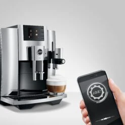 JURA E8 Espresso Machine - Chrome (NAA) -Gaggia Store E8 Chrome NAA infinitytable joe iphone square