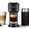 Nespresso Vertuo Next Premium Espresso Machine By DeLonghi With Aeroccino - Black Rose Gold -Gaggia Store ENV120BAE