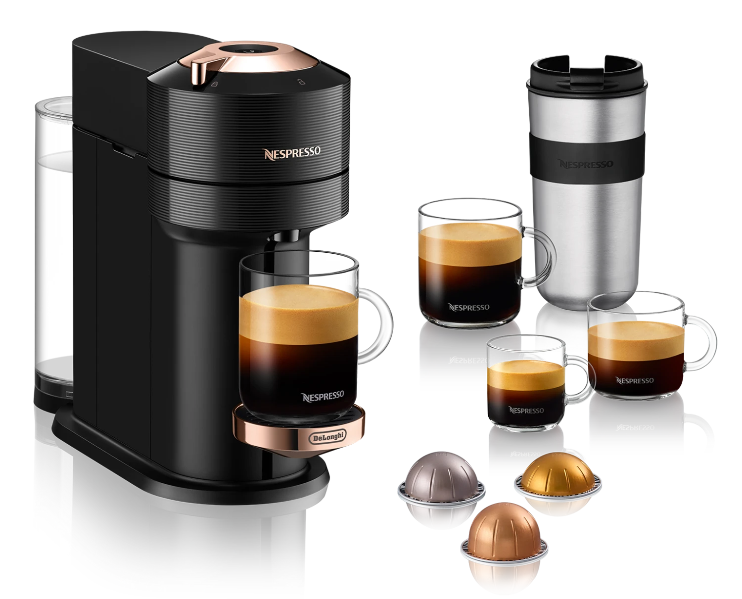 Nespresso Vertuo Next Premium Espresso Machine By DeLonghi With Aeroccino - Black Rose Gold 5 Nespresso Vertuo Next Premium Espresso Machine By DeLonghi With Aeroccino - Black Rose Gold - Image 3