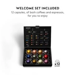 Nespresso Vertuo Next Premium Espresso Machine By DeLonghi - Black Rose Gold -Gaggia Store ENV120BWelcomeSet