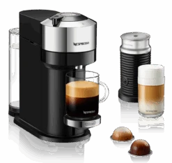 Nespresso Vertuo Next Deluxe Espresso Machine By DeLonghi With Aeroccino - Chrome