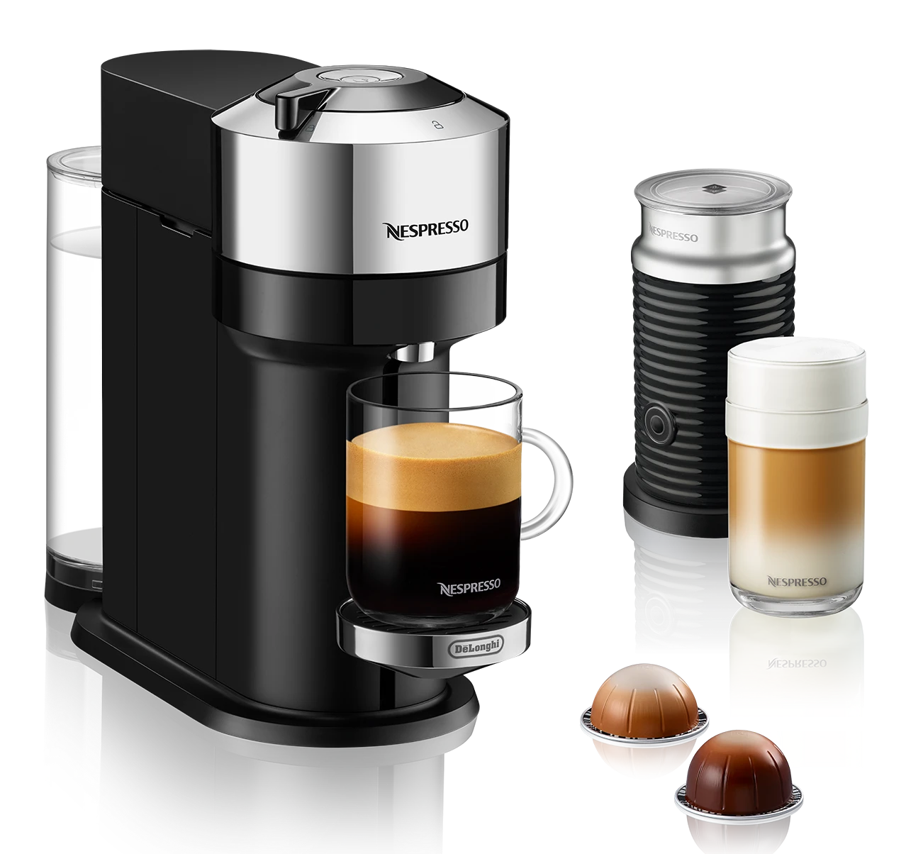 Nespresso Vertuo Next Deluxe Espresso Machine By DeLonghi With Aeroccino - Chrome 3 Nespresso Vertuo Next Deluxe Espresso Machine By DeLonghi With Aeroccino - Chrome