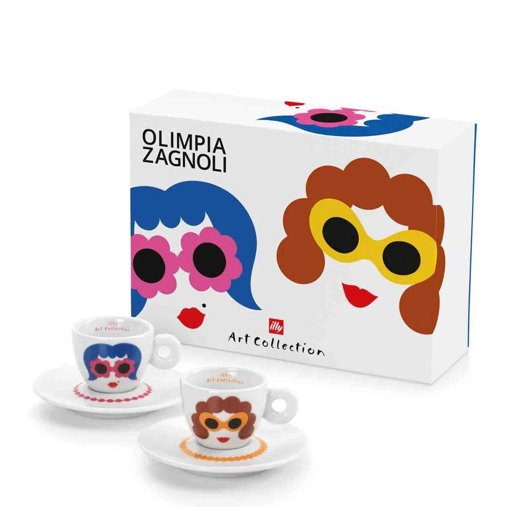 Illy Art Collection Olimpia Zagnoli Espresso Cups - Set Of 2 3 Illy Art Collection Olimpia Zagnoli Espresso Cups - Set Of 2
