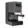Gaggia Classic Evo Pro Espresso Machine In Industrial Grey With Walnut -Gaggia Store GACLASSICEVOPROGRYWL Gray Walnut Bottomless EVO 1153