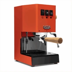 Gaggia Classic Evo Pro Espresso Machine In Lobster Red With Olive Wood -Gaggia Store GACLASSICEVOPROORGOW Lobster Olive SingleEVO 1153