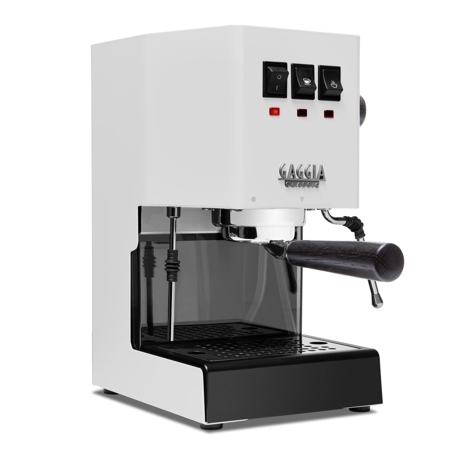 Gaggia Classic Evo Pro Espresso Machine In Polar White With Blackened Oak 3 Gaggia Classic Evo Pro Espresso Machine In Polar White With Blackened Oak