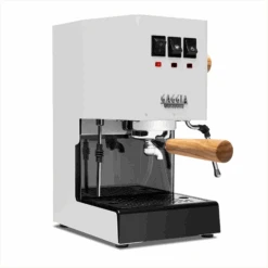 Gaggia Classic Evo Pro Espresso Machine In Polar White With Olive Wood -Gaggia Store GACLASSICEVOPROWHTOW White Olive Single EVO 1153