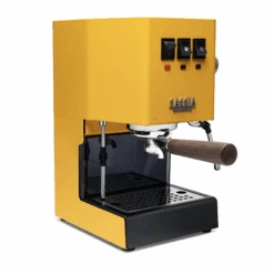Gaggia Classic Evo Pro Espresso Machine In Sunshine Yellow With Walnut 10 Gaggia Classic Evo Pro Espresso Machine In Sunshine Yellow With Walnut -Gaggia Store GACLASSICEVOPROYLWWL Yellow Walnut Single EVO 2082