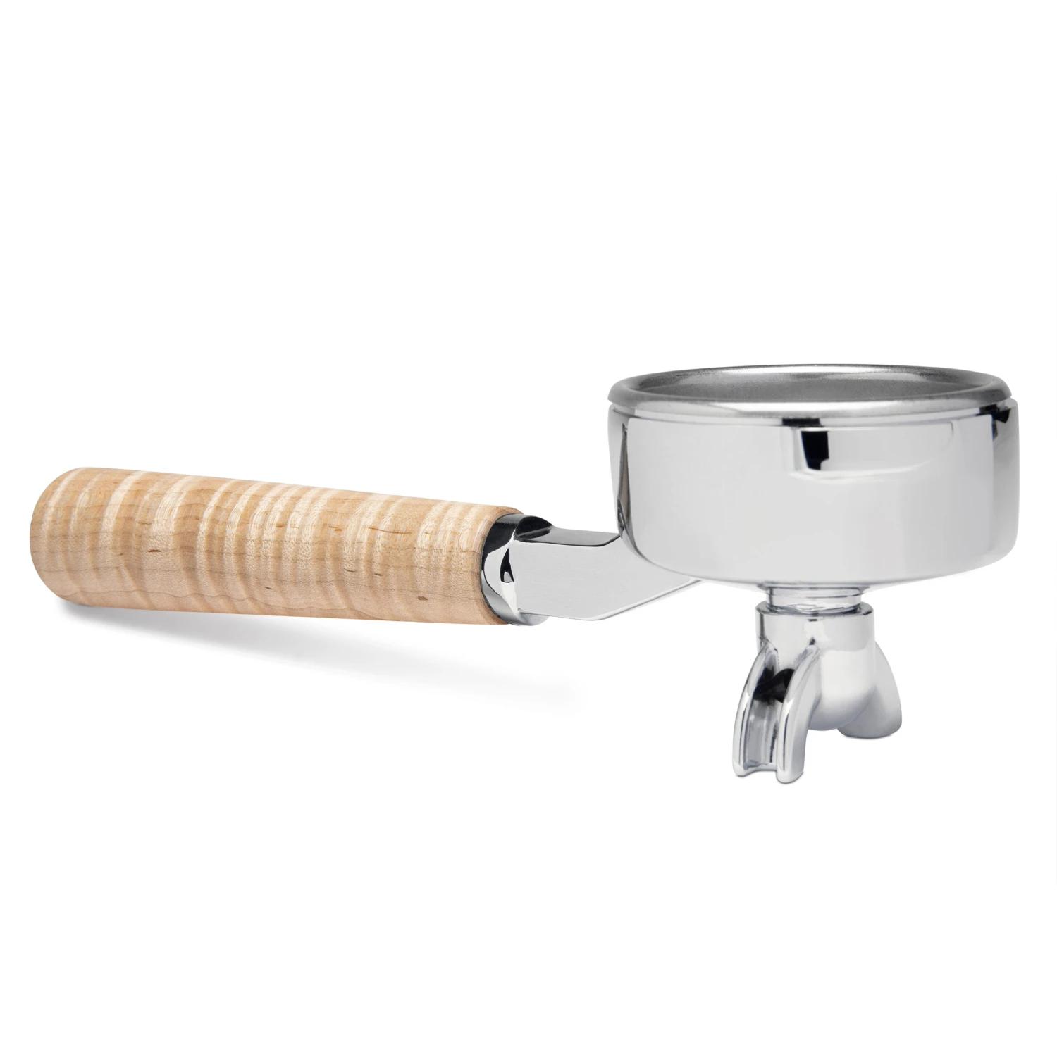 Tiger Maple Double Spout Gaggia Portafilter 3 Tiger Maple Double Spout Gaggia Portafilter