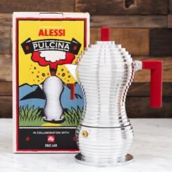 Illy Alessi Pulcina 3 Cup Moka Pot - Red -Gaggia Store IMG 5951