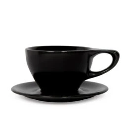 NotNeutral Large Latte Cup And Saucer - Matte Black