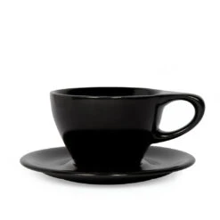 NotNeutral Small Latte Cup And Saucer - Matte Black