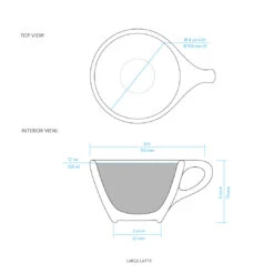 NotNeutral Large Latte Cup And Saucer - Light Gray 6 NotNeutral Large Latte Cup And Saucer - Light Gray -Gaggia Store Large Latte section