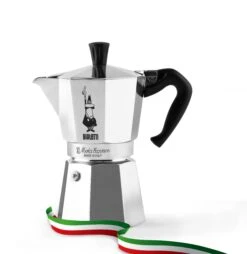 Bialetti Moka Express 3-Cup Moka Pot -Gaggia Store MOKAEXPRESSBANDIERA