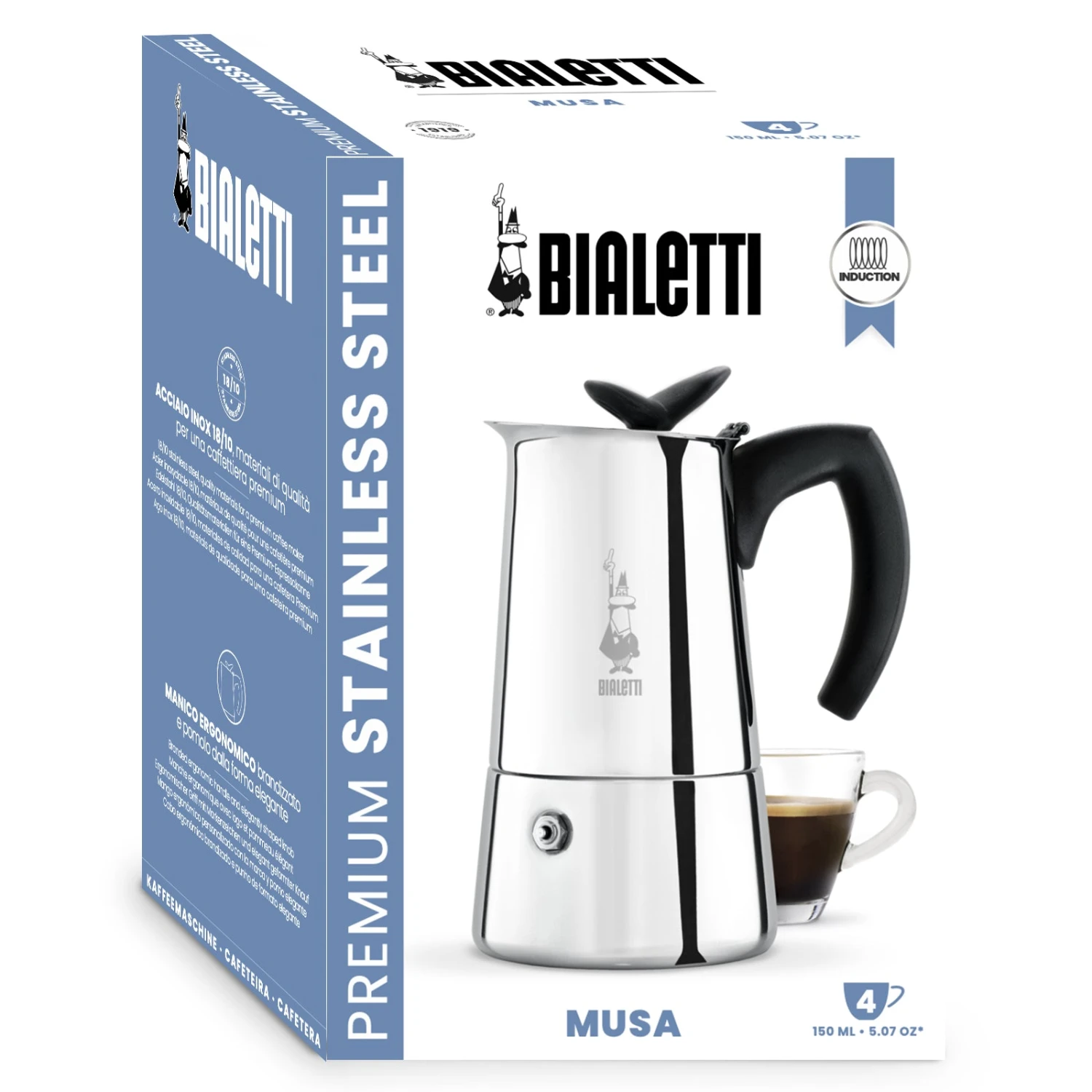 Bialetti Musa Stovetop Coffee Maker 4 Cup 4 Bialetti Musa Stovetop Coffee Maker 4 Cup - Image 2