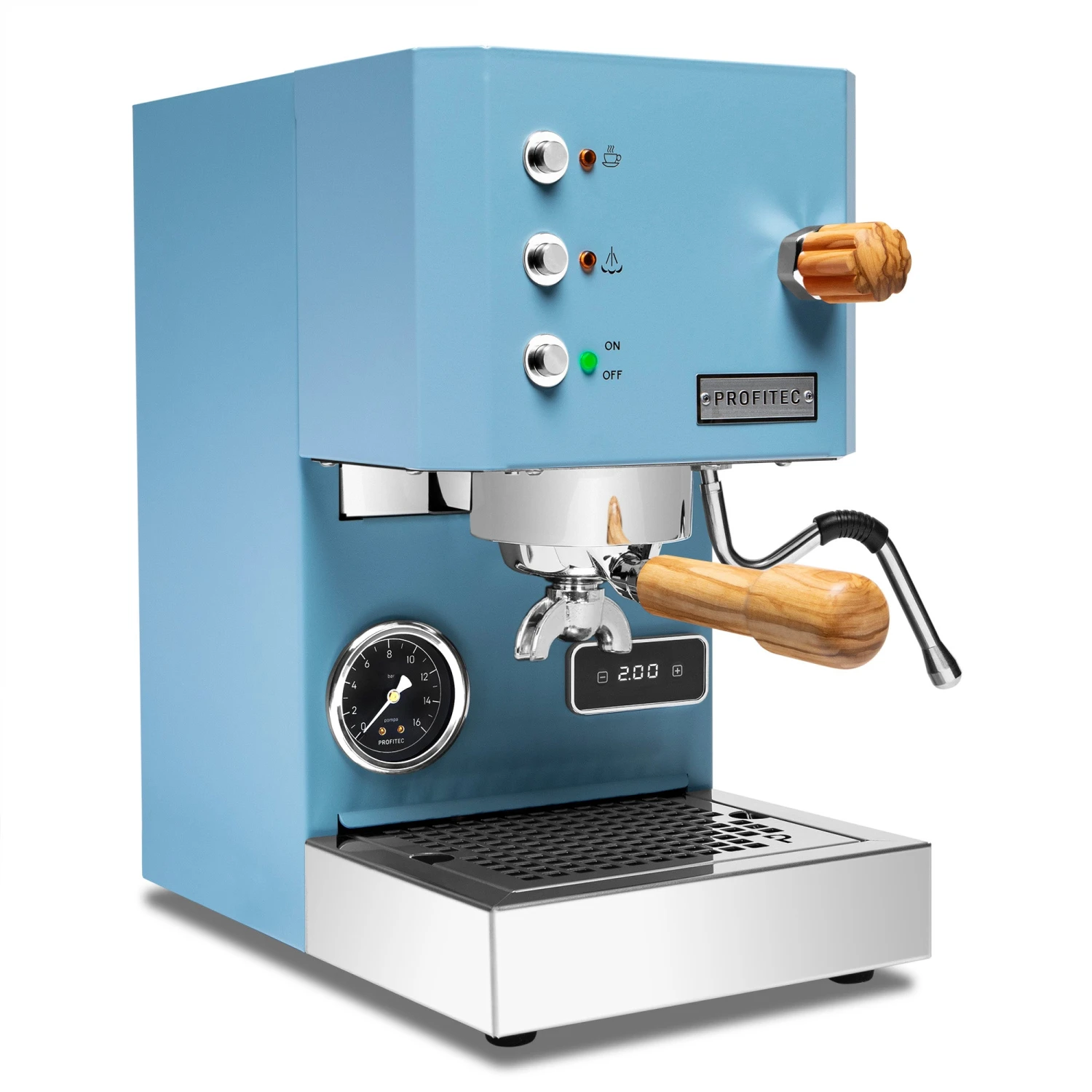 Profitec GO Espresso Machine - Blue With Olive Wood 3 Profitec GO Espresso Machine - Blue With Olive Wood