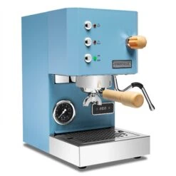 Profitec GO Espresso Machine - Blue With Tiger Maple