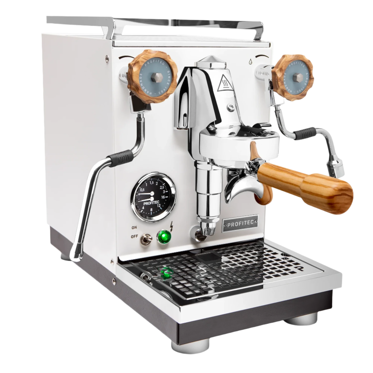Profitec Pro 400 Espresso Machine In Matte White With Olive Wood 3 Profitec Pro 400 Espresso Machine In Matte White With Olive Wood