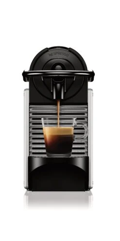 Nespresso Pixie Espresso Machine By DeLonghi With Aeroccino - Aluminum -Gaggia Store Pixie D Alu Front Espresso Coffee Flow DeLonghiEN124S main 7834121f 8483 46ab a9ab 79214c6f8927