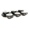 Rocket Espresso 6 Piece Cappuccino Cup And Saucer Set - Grey 2 Rocket Espresso 6 Piece Cappuccino Cup And Saucer Set - Grey -Gaggia Store RECAPCUP6PCGRY 0495