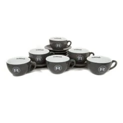 Rocket Espresso 6 Piece Cappuccino Cup And Saucer Set - Grey -Gaggia Store RECAPCUP6PCGRY 0499