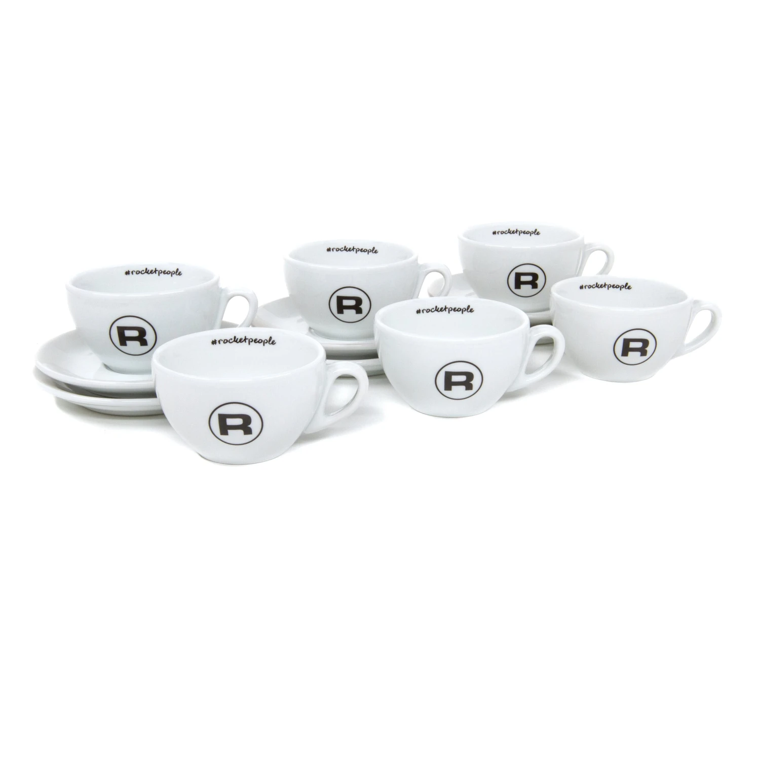 Rocket Espresso 6 Piece Cappuccino Cup And Saucer Set - White 3 Rocket Espresso 6 Piece Cappuccino Cup And Saucer Set - White