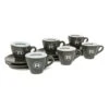 Rocket Espresso 6 Piece Espresso Cup And Saucer Set - Grey -Gaggia Store REESPCUP6PCGRY 0443