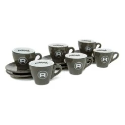 Rocket Espresso 6 Piece Espresso Cup And Saucer Set - Grey