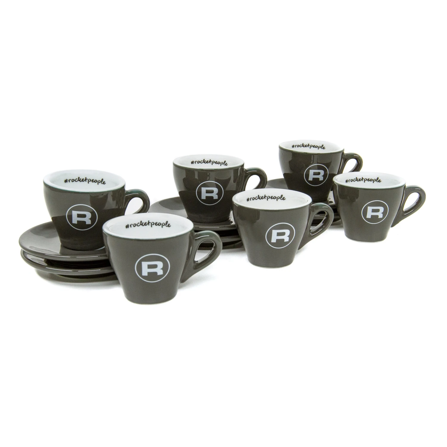 Rocket Espresso 6 Piece Espresso Cup And Saucer Set - Grey 3 Rocket Espresso 6 Piece Espresso Cup And Saucer Set - Grey