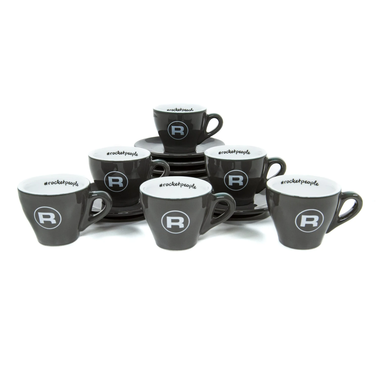 Rocket Espresso 6 Piece Espresso Cup And Saucer Set - Grey 7 Rocket Espresso 6 Piece Espresso Cup And Saucer Set - Grey - Image 5