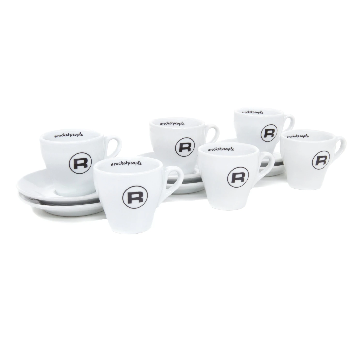 Rocket Espresso 6 Piece Flat White Cup And Saucer Set - White 3 Rocket Espresso 6 Piece Flat White Cup And Saucer Set - White