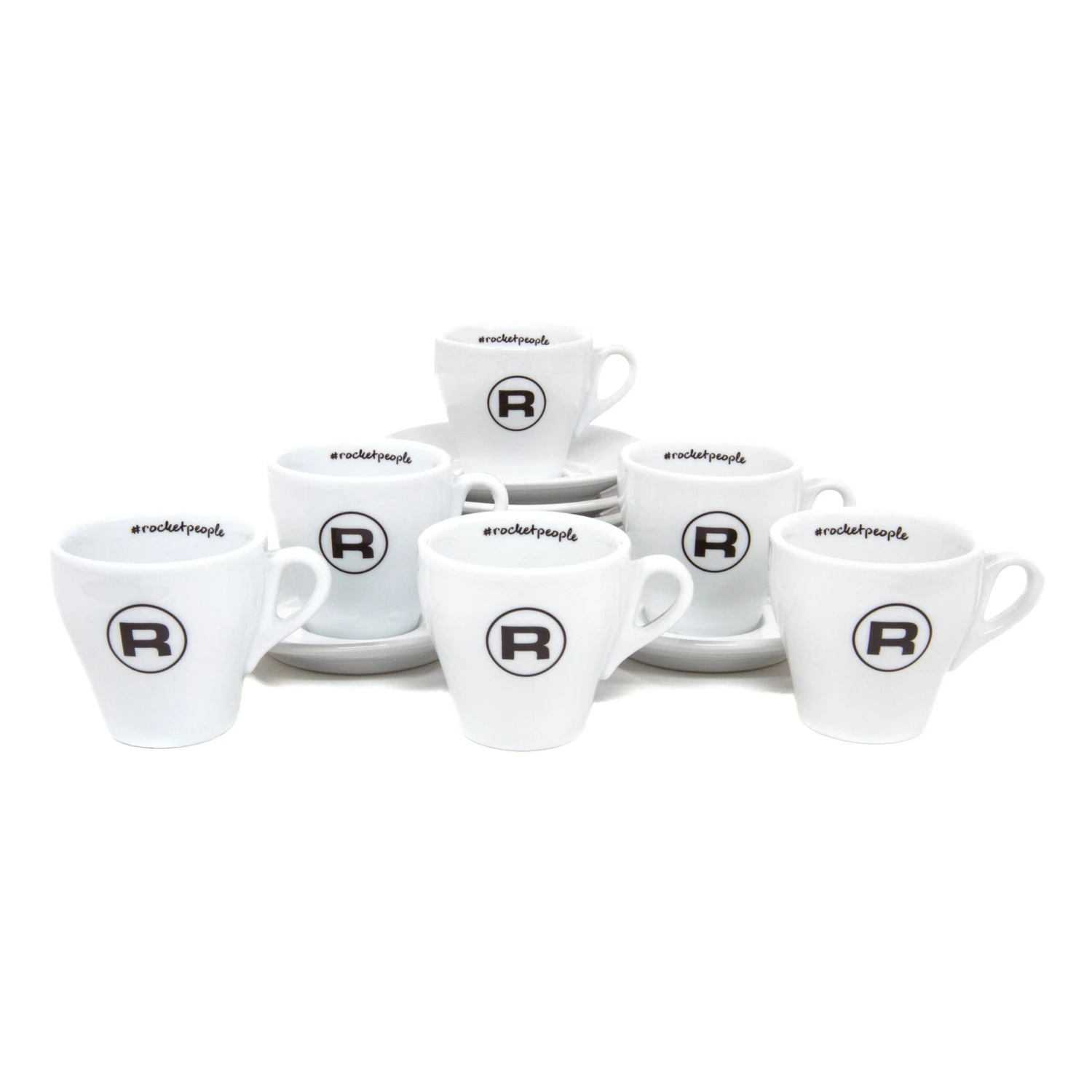 Rocket Espresso 6 Piece Flat White Cup And Saucer Set - White 7 Rocket Espresso 6 Piece Flat White Cup And Saucer Set - White - Image 5