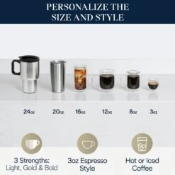 DeLonghi TrueBrew Drip Coffee Maker - Stainless/Black -Gaggia Store TrueBrew CAM51025MB PowerImage PersonalizeSizeStyle