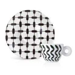 Illy Mona Hatoum Set Of 2 Espresso Cups And Saucers -Gaggia Store blackcup2