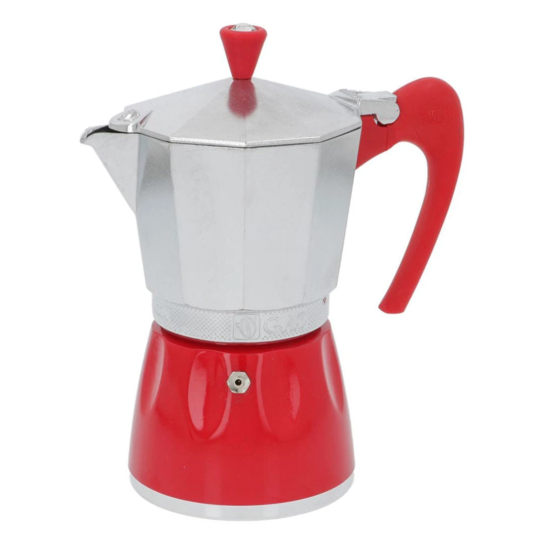 G.A.T. Moka Delizia 6-Cup Moka Pot - Red 3 G.A.T. Moka Delizia 6-Cup Moka Pot - Red