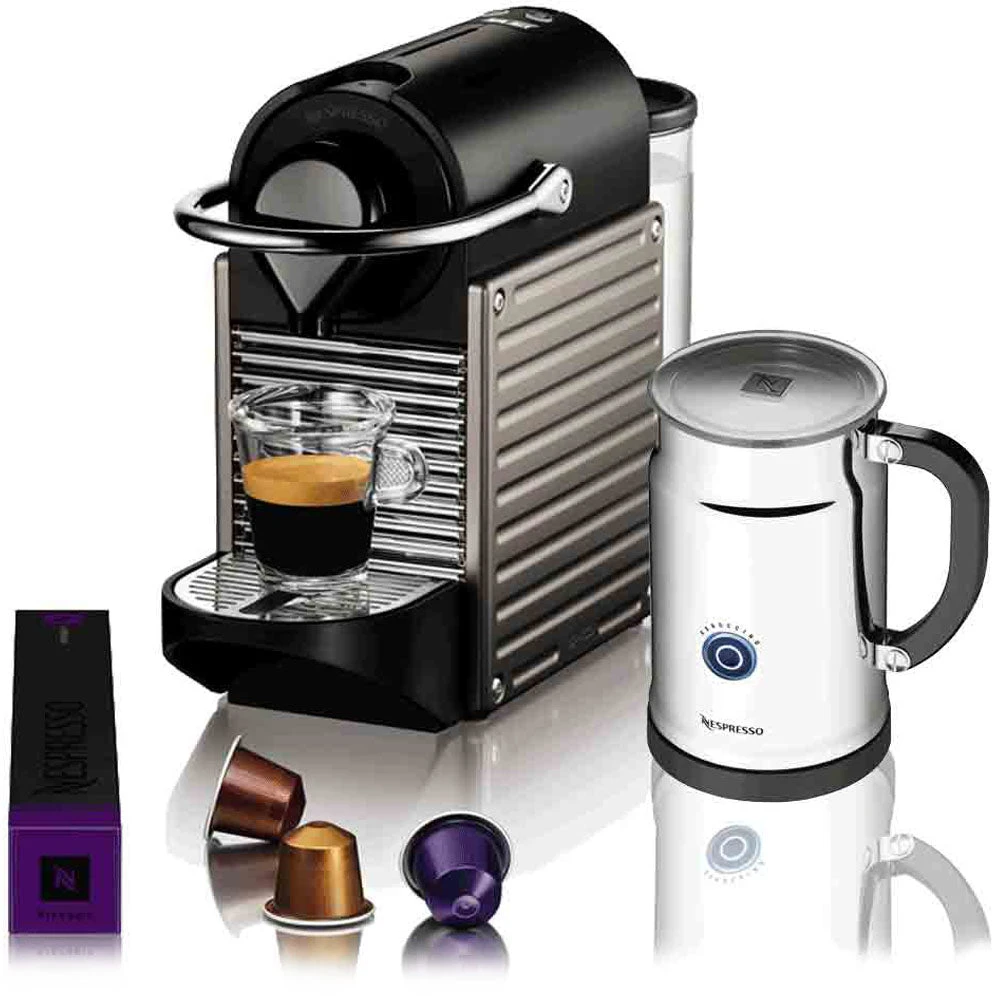 Nespresso C60 Pixie Electric Titan And Aeroccino Plus 3 Nespresso C60 Pixie Electric Titan And Aeroccino Plus