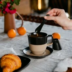 NotNeutral Black Pico Cappuccino And Latte Saucer 7 NotNeutral Black Pico Cappuccino And Latte Saucer -Gaggia Store pico large latte black spoon drip 1080 1