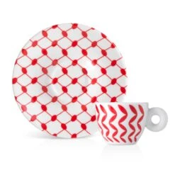 Illy Mona Hatoum Set Of 2 Espresso Cups And Saucers -Gaggia Store redcup2